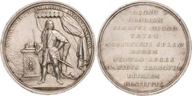 Sachsen-Kurlinie ab 1547 (Albertiner)
Friedrich August I., der Starke 1694-1733 Silbermedaille 1709 (H. P. Grosskurt) Auf die Wiedereinnahme des poln...