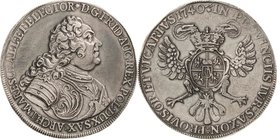 Sachsen-Kurlinie ab 1547 (Albertiner)
Friedrich August II. 1733-1763 Taler 1740, Zainhaken-Dresden Vikariat Kahnt 632 Schnee 1031 Davenport 2668 Kopi...