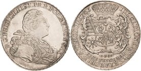 Sachsen-Kurlinie ab 1547 (Albertiner)
Friedrich Christian 1763 Taler 1763, IFôF-Leipzig Im Armabschnitt S Kahnt 1005 Schnee 1052 Davenport 2677 B Buc...