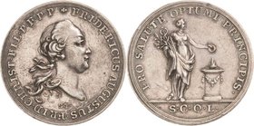 Sachsen-Kurlinie ab 1547 (Albertiner)
Friedrich August III. 1763-1806 Silbermedaille o.J. (1769) (Stieler) Huldigung der Stadt Leipzig. Kopf nach rec...