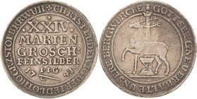 Stolberg-Roßla und Stolberg-Stolberg
Christoph Ludwig und Friedrich Botho 1739-1761 24 Mariengroschen 1741, IIG-Stolberg Ausbeute. Feinsilber Frieder...