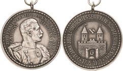 Suhl
 Silbermedaille 1905 (Lauer) 200-jähriges Jubiläumsschiessen der Privilegierten Schützengilde. Brustbild Wilhelm II. nach rechts / Stadtwappen. ...