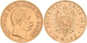 Hessen
Ludwig III. 1848-1877 10 Mark 1876 H Jaeger 216 Sehr schön+