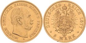 Preußen
Wilhelm I. 1861-1888 5 Mark 1877 A Jaeger 244 Vorzüglich/vorzüglich-Stempelglanz