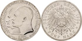 Hessen
Ernst Ludwig 1892-1918 5 Mark 1904 (A) 400. Geburtstag Philipp des Großmütigen Jaeger 75 Prachtvolles Exemplar. Winz. Randfehler, fast Stempel...