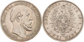 Mecklenburg-Schwerin
Friedrich Franz II. 1842-1883 2 Mark 1876 A Jaeger 84 Sehr schön-vorzüglich