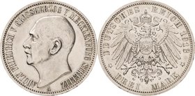 Mecklenburg-Strelitz
Adolf Friedrich V. 1904-1914 3 Mark 1913 A Jaeger 92 Vorzüglich-Stempelglanz