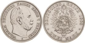 Preußen
Wilhelm I. 1861-1888 2 Mark 1883 A Jaeger 96 Leicht berieben, fast vorzüglich/vorzüglich