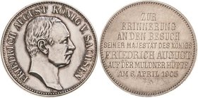 Sachsen
Friedrich August III. 1904-1918 Gedenkprägung in 2 Mark-Größe 1905 E Münzbesuch Jaeger 137 Avers min. berieben, fast vorzüglich/fast Stempelg...