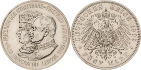 Sachsen
Friedrich August III. 1904-1918 5 Mark 1909 (E) Universität Leipzig Jaeger 139 Leicht berieben, vorzüglich-Stempelglanz