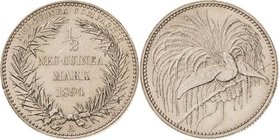 Deutsch-Neuguinea
 1/2 Neu-Guinea-Mark 1894 A Jaeger 704 Kl. Randfehler, vorzüglich/fast Stempelglanz