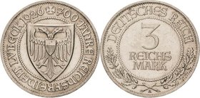 Gedenkausgaben
 3 Reichsmark 1926 A Lübeck Jaeger 323 Vorzüglich