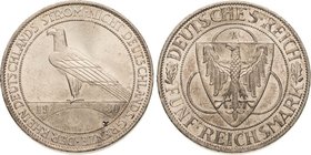 Gedenkausgaben
 5 Reichsmark 1930 A Rheinlandräumung Jaeger 346 Kl. Kratzer, Avers min. Schrötlingsfehler, vorzüglich-Stempelglanz