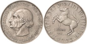 Westfalen
 1 Billion Mark 1923. Freiherr vom Stein Jaeger N 28 Selten. Kl. Kratzer, vorzüglich