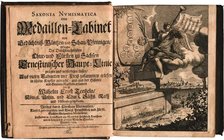 Deutsche Numismatik
Tentzel, W. E Saxonia numismatica lineae Ernestinae. Saxonia Numismatica oder Medaillen-Cabinett von Gedaechtniß-Münzen und Schau...