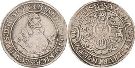 Sammlung Theobald Seitz - Sachsen-Weimar Sachsen-Ernestiner-Gesamthaus 1547-1573
Johann Friedrich II. 1557-1565 1/2 Taler o.J. befußtes Kreuz-Saalfel...