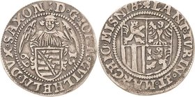 Sammlung Theobald Seitz - Sachsen-Weimar Sachsen-Ernestiner-Gesamthaus 1547-1573
Johann Wilhelm 1567-1573 Engelgroschen (Schreckenberger) 1569, Weinb...