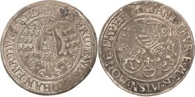 Sammlung Theobald Seitz - Sachsen-Weimar Sachsen-Alt-Weimar 1572-1603
Friedrich Wilhelm und Johann 1573-1602 1/4 Taler 1581, B mit Eichel-Saalfeld He...