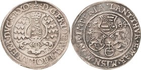 Sammlung Theobald Seitz - Sachsen-Weimar Sachsen-Alt-Weimar 1572-1603
Friedrich Wilhelm und Johann 1573-1602 1/4 Taler 1584, B mit Eichel-Saalfeld He...