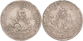 Sammlung Theobald Seitz - Sachsen-Weimar Sachsen-Alt-Weimar 1572-1603
Friedrich Wilhelm und Johann 1573-1602 Dicker Doppeltaler 1586, B mit Eichel-Sa...