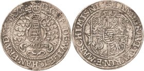 Sammlung Theobald Seitz - Sachsen-Weimar Sachsen-Alt-Weimar 1572-1603
Friedrich Wilhelm und Johann 1573-1602 1/4 Taler 1587, B mit Eichel-Saalfeld He...
