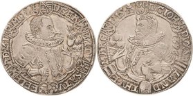 Sammlung Theobald Seitz - Sachsen-Weimar Sachsen-Alt-Weimar 1572-1603
Friedrich Wilhelm und Johann 1573-1602 1/2 Taler 1596, B mit Eichel-Saalfeld Ge...