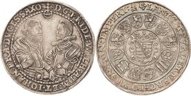 Sammlung Theobald Seitz - Sachsen-Weimar Sachsen-Alt-Weimar 1572-1603
Friedrich Wilhelm und Johann 1573-1602 Taler 1599, B mit Eichel-Saalfeld Beider...