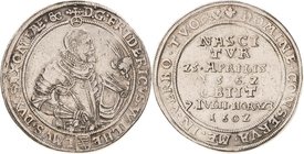 Sammlung Theobald Seitz - Sachsen-Weimar Sachsen-Alt-Weimar 1572-1603
Friedrich Wilhelm 1591-1602, als Administrator von Kursachsen Taler 1602, o. Mz...