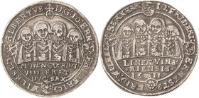 Sammlung Theobald Seitz - Sachsen-Weimar Sachsen-Mittel-Weimar 1603-1640
Johann Ernst und seine 7 Brüder 1605-1619 1/2 Taler 1611, WA-Saalfeld Typ 1....