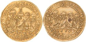 Sammlung Theobald Seitz - Sachsen-Weimar Sachsen-Mittel-Weimar 1603-1640
Johann Ernst und seine 7 Brüder 1605-1619 Goldgulden 1614, WA-Saalfeld 2. Ty...