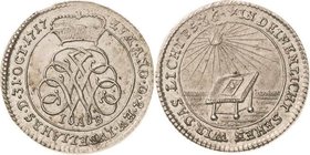 Sammlung Theobald Seitz - Sachsen-Weimar Sachsen-Eisenach
Johann Wilhelm 1698-1729 Dicker Doppelgroschen 1717, IAB-Eisenach 200-Jahrfeier der Reforma...