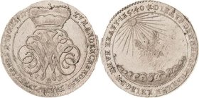 Sammlung Theobald Seitz - Sachsen-Weimar Sachsen-Eisenach
Johann Wilhelm 1698-1729 Doppelgroschen 1717, IAB-Eisenach 200-Jahrfeier der Reformation. B...