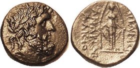 APAMEIA (Phrygia), Æ21, 133-48 BC, Zeus head r/Cultus statue of Artemis Anaitis, S5121; AEF/VF, nrly centered, glossy dark greenish patina with touch ...
