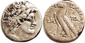 Ptolemy IX, Tet, Ptolemy I head r/Eagle l, LH-Pi-A; VF/F-VF, sl narrow flan, obv well centered, rev lgnd off at left; good metal, portrait quite nice ...