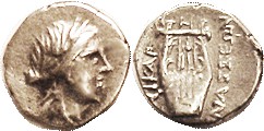 HALIKARNASSOS, Hemidrachm, 2nd-1st cent BC, Apollo head r/lyre, S4876 (£140); VF...