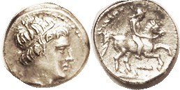 MACEDON, Philip II, 359-336 BC, 1/5 Stater (Time of Kassander-Demetrios), Apollo...