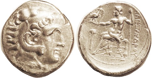 Alexander the Great, Tet, of Arados, Herakles hd r/Zeus std l, palm at left, AP ...