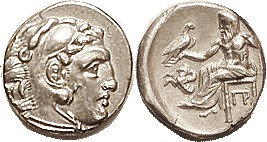 -- Drachm, of Lampsakos, Herakles head r/Zeus std l, forepart of Pegasos left, m...