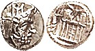Darius I, c.110-80 BC, Obol, King's head in satrapal headgear, eagle atop/fire altar etc, S6200; VF-EF, nrly centered, less crude than usual with good...