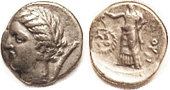 PHERAI, Hemidrachm, 4th cent BC, Hekate head l./Nymph Hypereia stg l, S2204 (£300); VF/AVF, obv sl off-ctr but head complete (and strongly detailed), ...