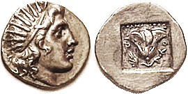Drachm, 167-88 BC, Helios head r/Rose in incuse square, Magistrate Athanodoros, wing to left, as S5063; Choice EF, centered & well struck, good metal ...