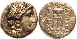 Antiochos II, 261-246 BC, Æ16, Apollo hd r/tripod, anchor below; Choice VF+/VF, well centered on sl tight flan, mostly glossy dark green patina, great...