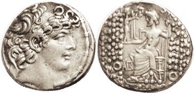 Roman Province, Proconsul Aulus Gabinius in Philip's name, 57-55 BC, Head r/Zeus std l, XAB monogram, as S7214; VF+/VF, nrly centered, good metal with...
