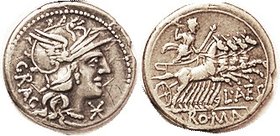 L. Antestius Gragulus, 238/1, Sy.451, Roma head r/Jupiter in quadriga r; VF, well centered & struck, excellent metal with medium tone, quite boldly st...