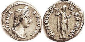 SABINA, Den, VENERI GENETRICI, Venus stg r; Choice VF+/VF, well centered, excellent metal with lt tone; portrait particularly strong with much detail....