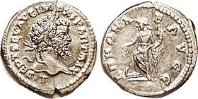 SEPTIMIUS SEVERUS, Den, ANNONA AVGG, Annona stg l, foot on prow; Choice EF, obv well centered, rev sl off-ctr but full lgnds; good strike with fully s...