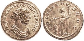 FLORIAN, Ant, FELICITAS AVG, Felicitas stg at altar, S below; Choice EF, centered on large round flan, well struck with portrait particularly sharp; s...