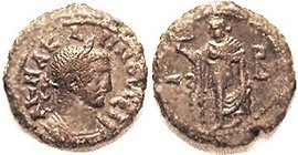 CARINUS, Egypt Tet, Elpis stg l, LB; F-VF, nrly centered, full clear lgnd, medium brown. With dealer tag pricing this at a weirdly precise $136. (A VF...