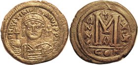 Follis, S163, Facing bust, CON A •X•X• — very unusual variety with dots above, below & between the Xs; VF-EF, nrly centered, nicely struck without wkn...