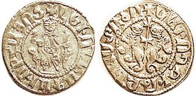 ARMENIA, Levon I, 1198-1219, Ar Tram, 22 mm, King facg on lion throne/ cross betw lions; Choice EF, nrly as struck, good lustery silver, well struck f...